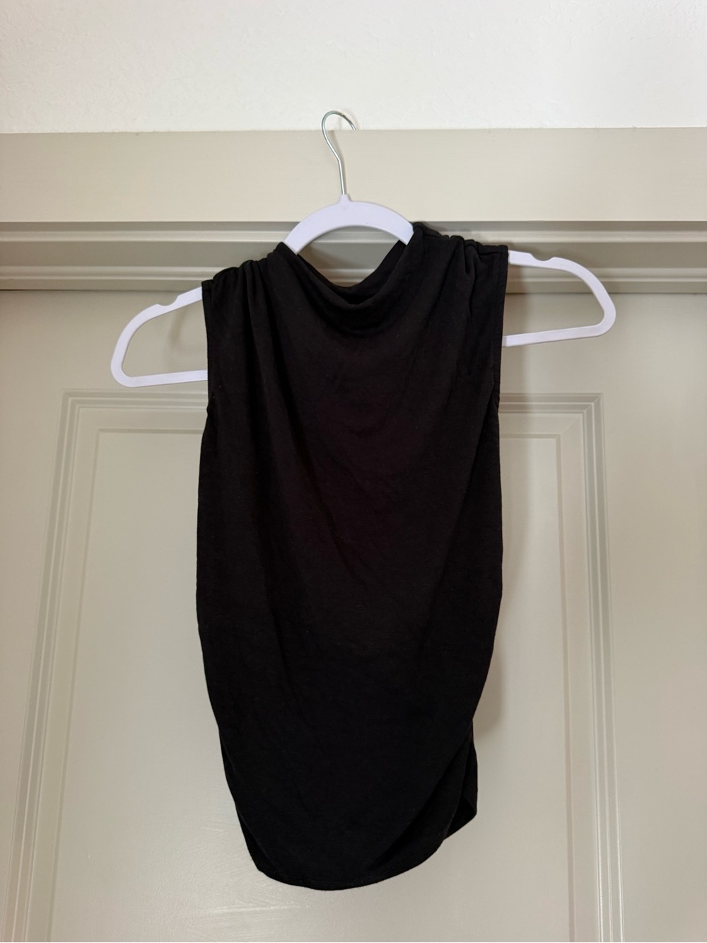 No Boundaries Black Sleeveless Draped Tank Top